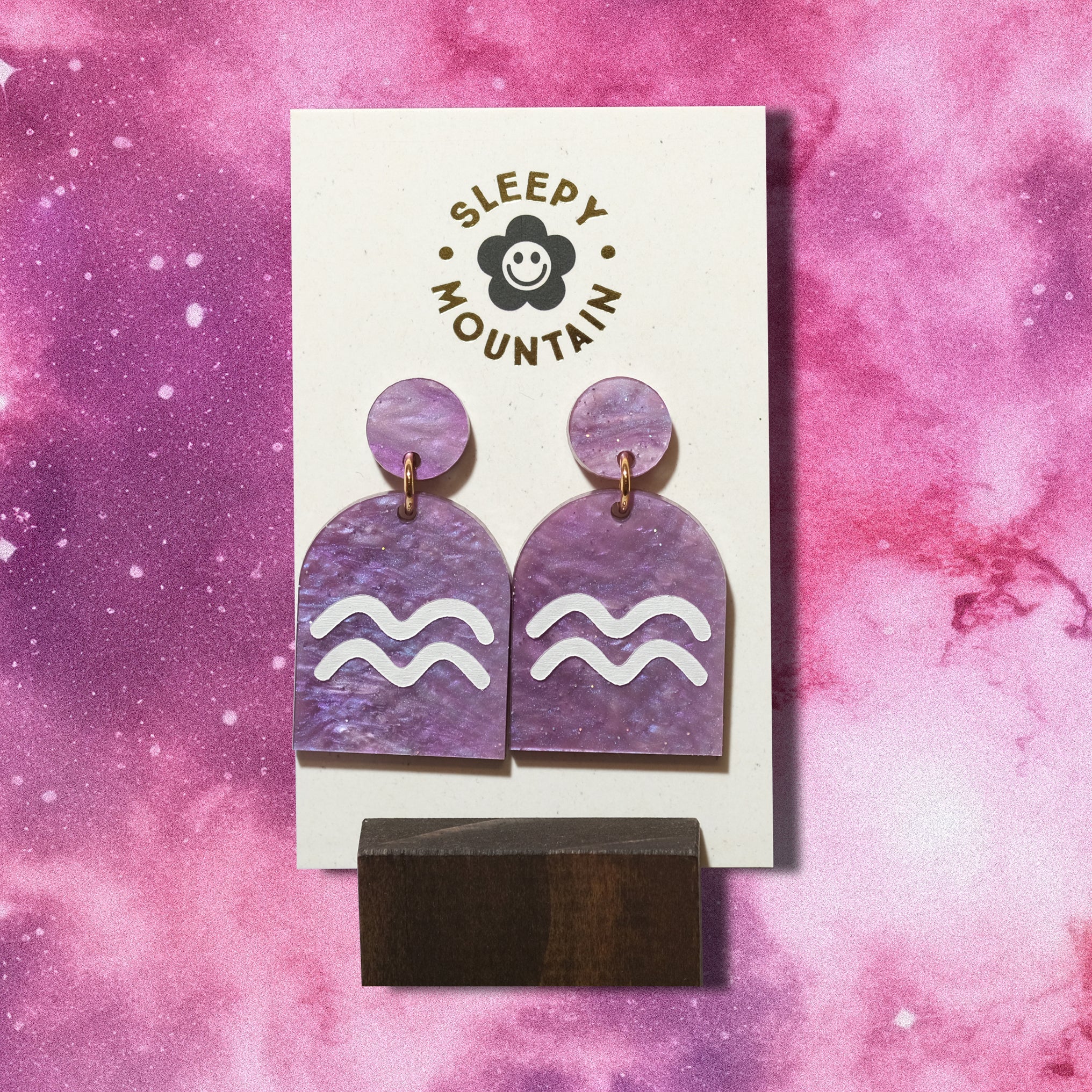 Aquarius Zodiac Earrings - Sleepy Mountain
