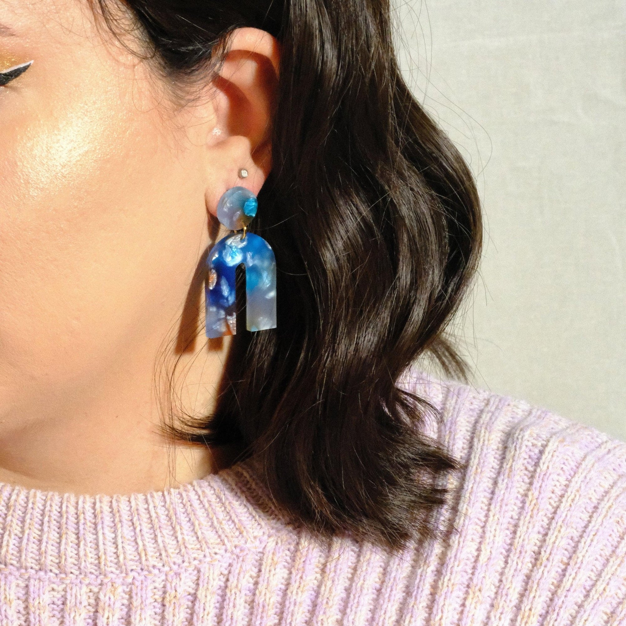 Arch Dangle Earrings in Blue Dream - Sleepy Mountain