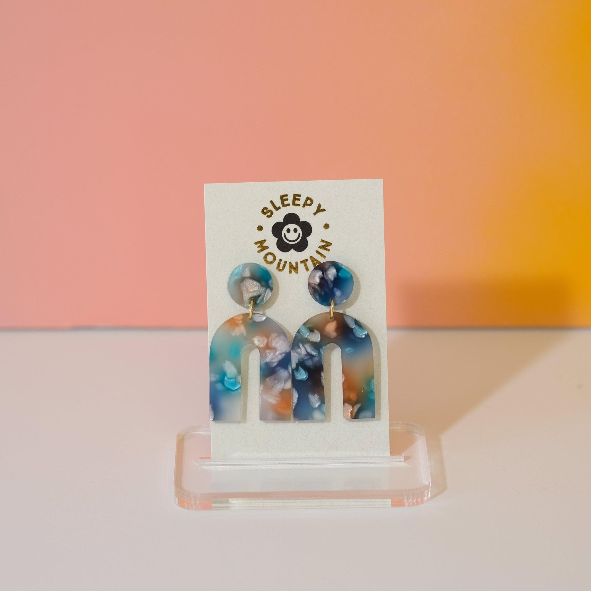Arch Dangle Earrings in Blue Dream - Sleepy Mountain