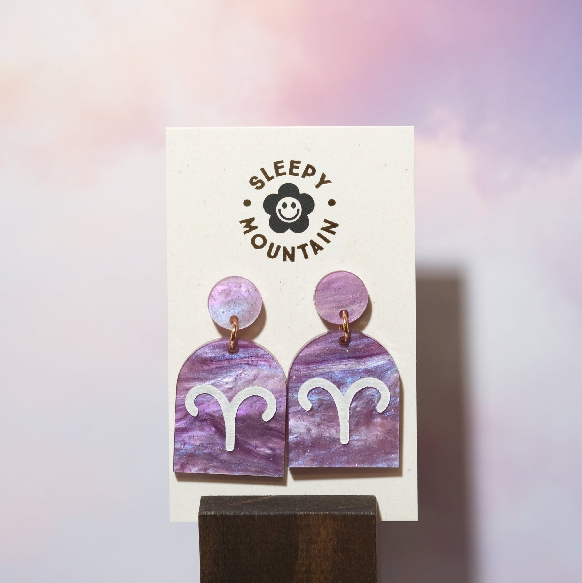 Aries Zodiac Earrings - Sleepy Mountain