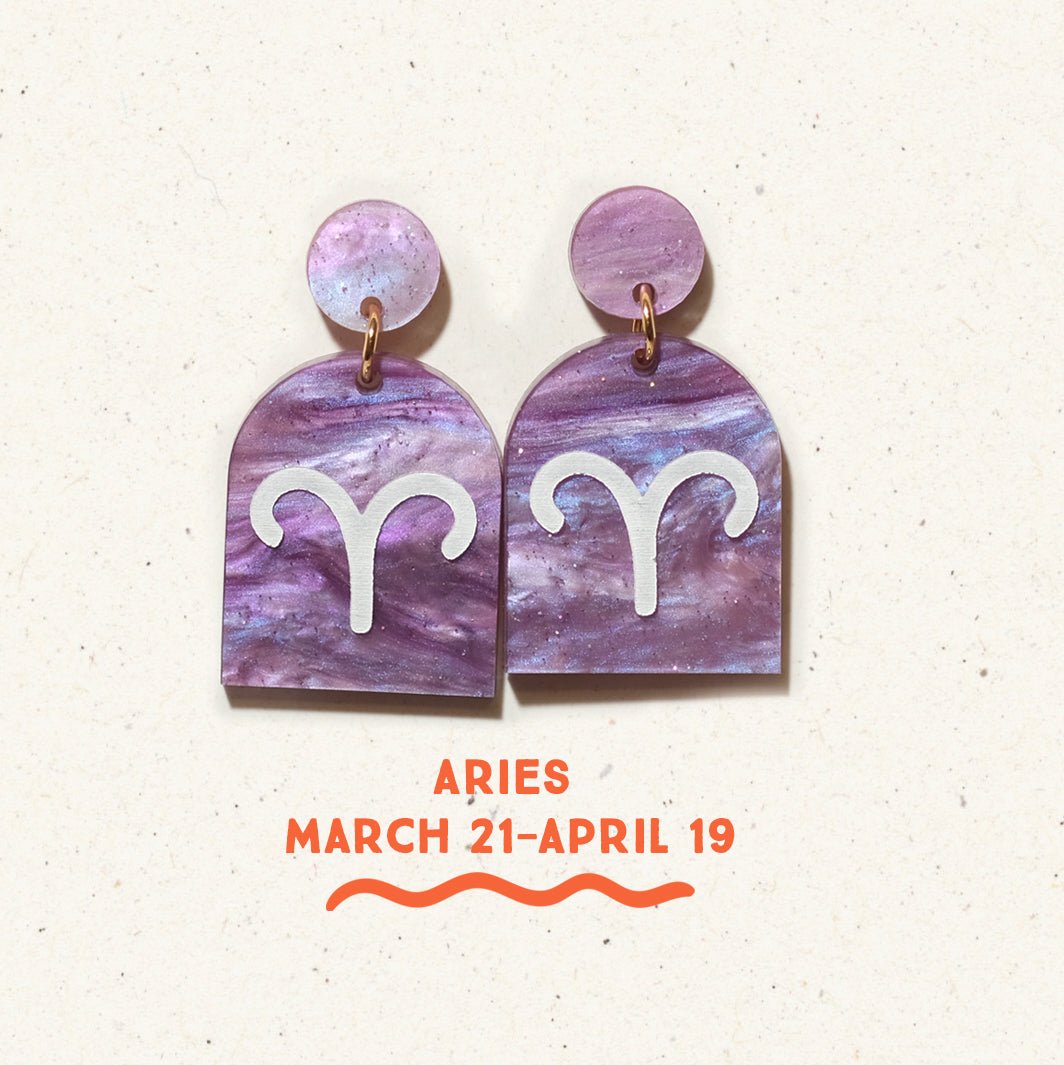 Aries Zodiac Earrings - Sleepy Mountain