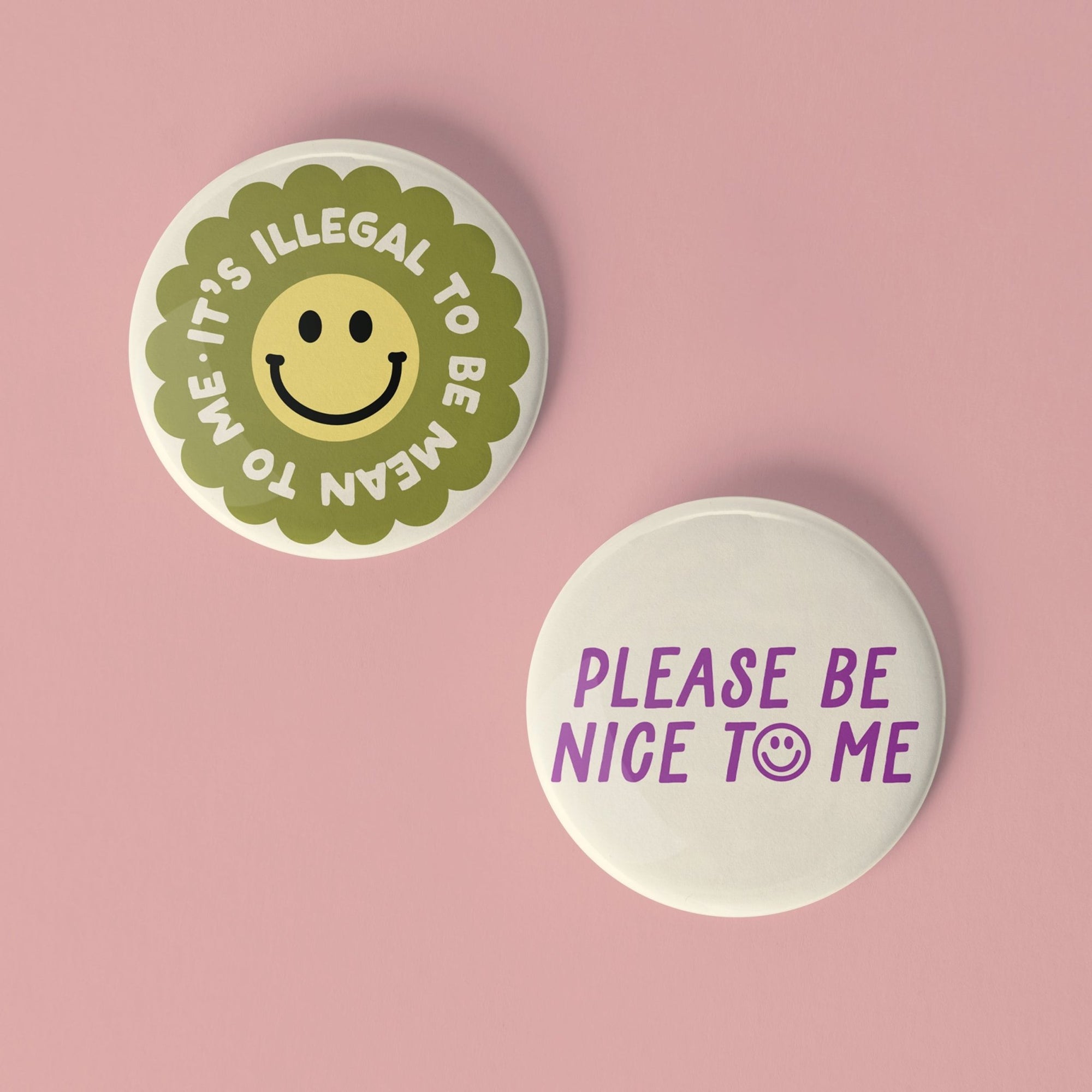 Be nice to me button set - Sleepy Mountain