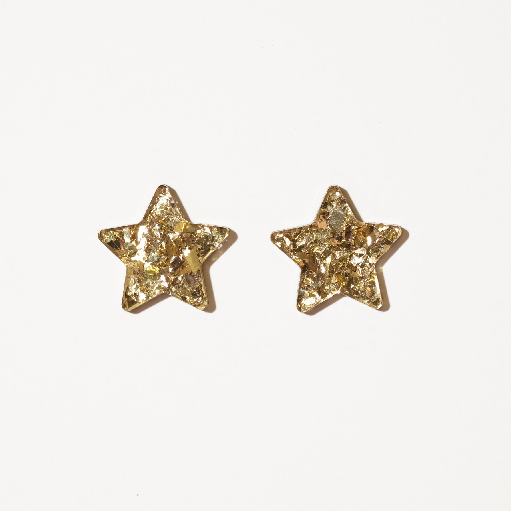 Big Star Stud Earrings - Champagne Gold Glitter - Sleepy Mountain