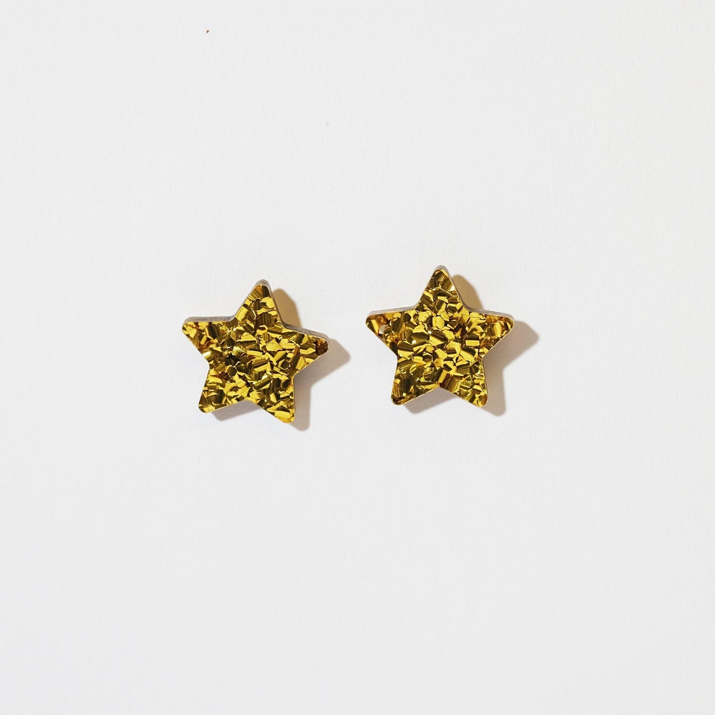 Big Star Stud Earrings - Gold Glitter - Sleepy Mountain