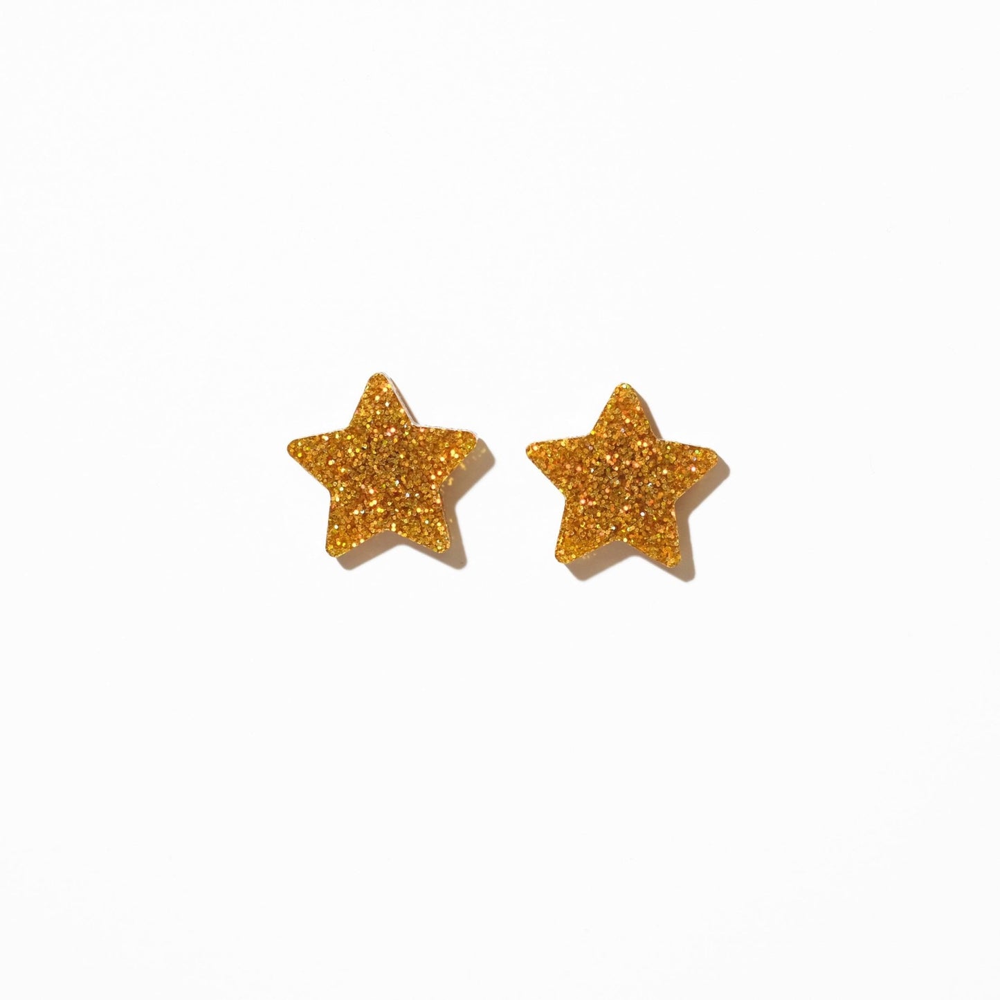 Big Star Stud Earrings - Iridescent Gold Glitter - Sleepy Mountain