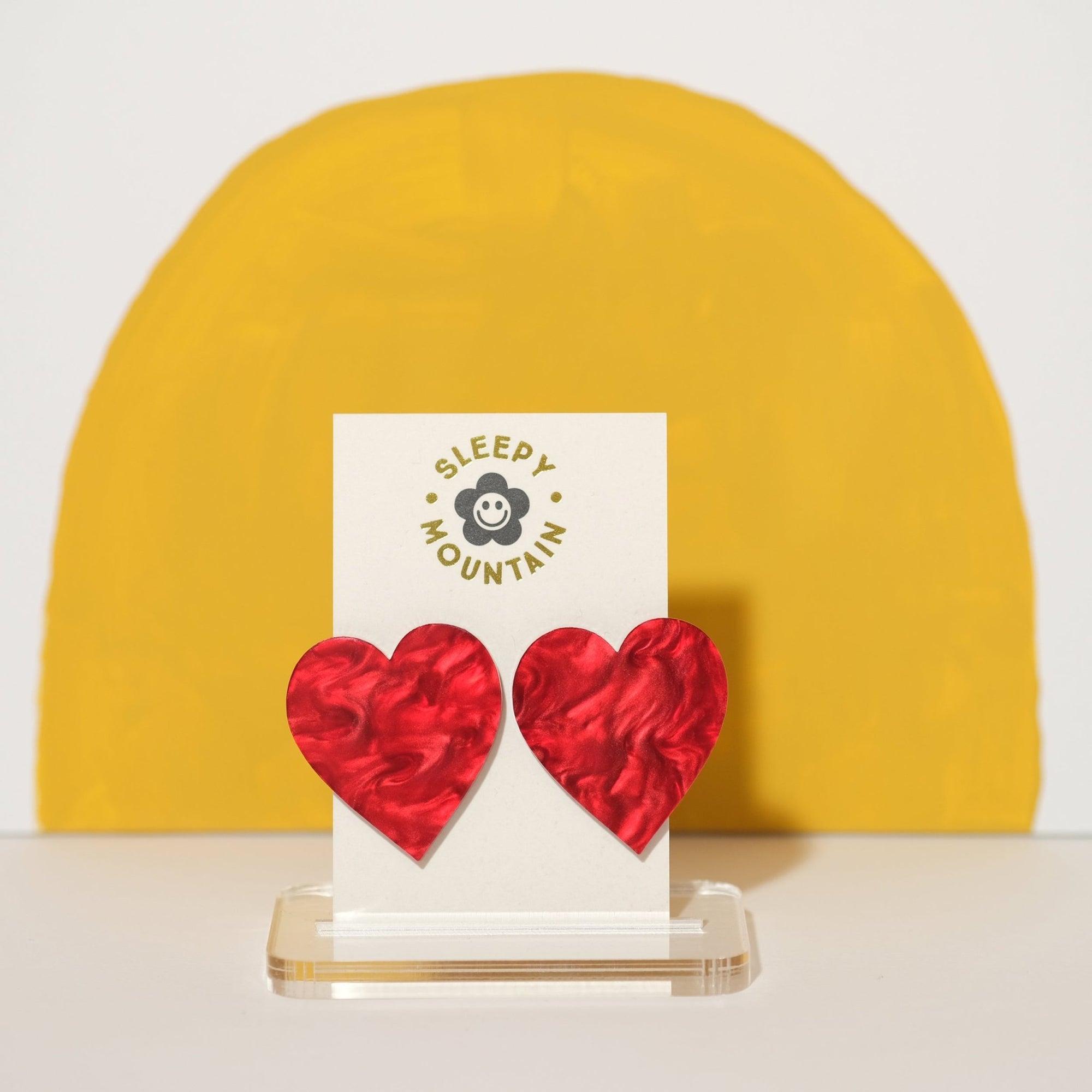 Big statement heart stud earrings - Sleepy Mountain