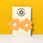 Big stud earrings - Orange pastel daisy studs - Sleepy Mountain