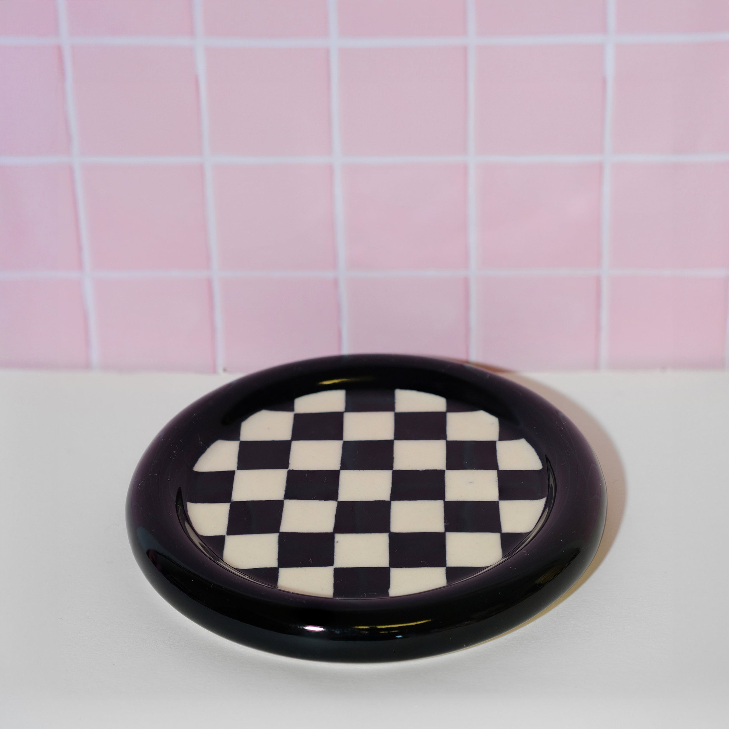 Black and white checkered coaster - Sleepy Mountain