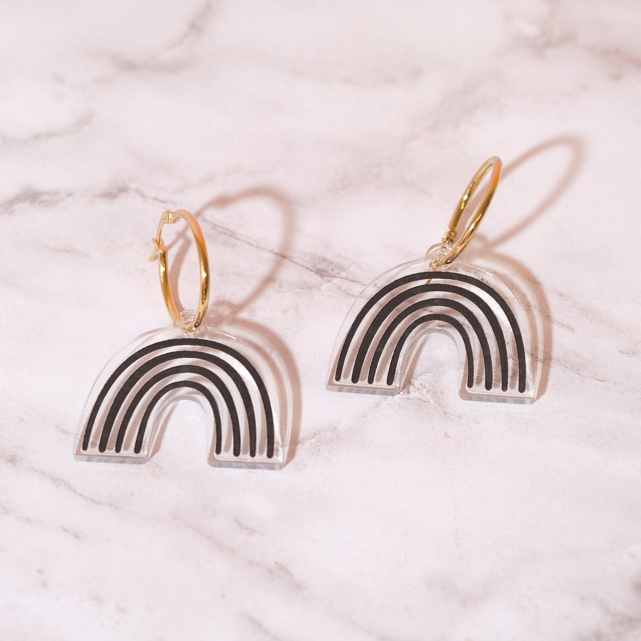 Black Rainbow Hoop Earrings - Sleepy Mountain