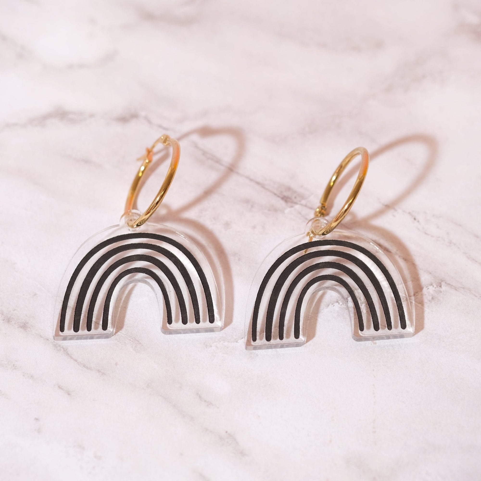 Black Rainbow Hoop Earrings - Sleepy Mountain