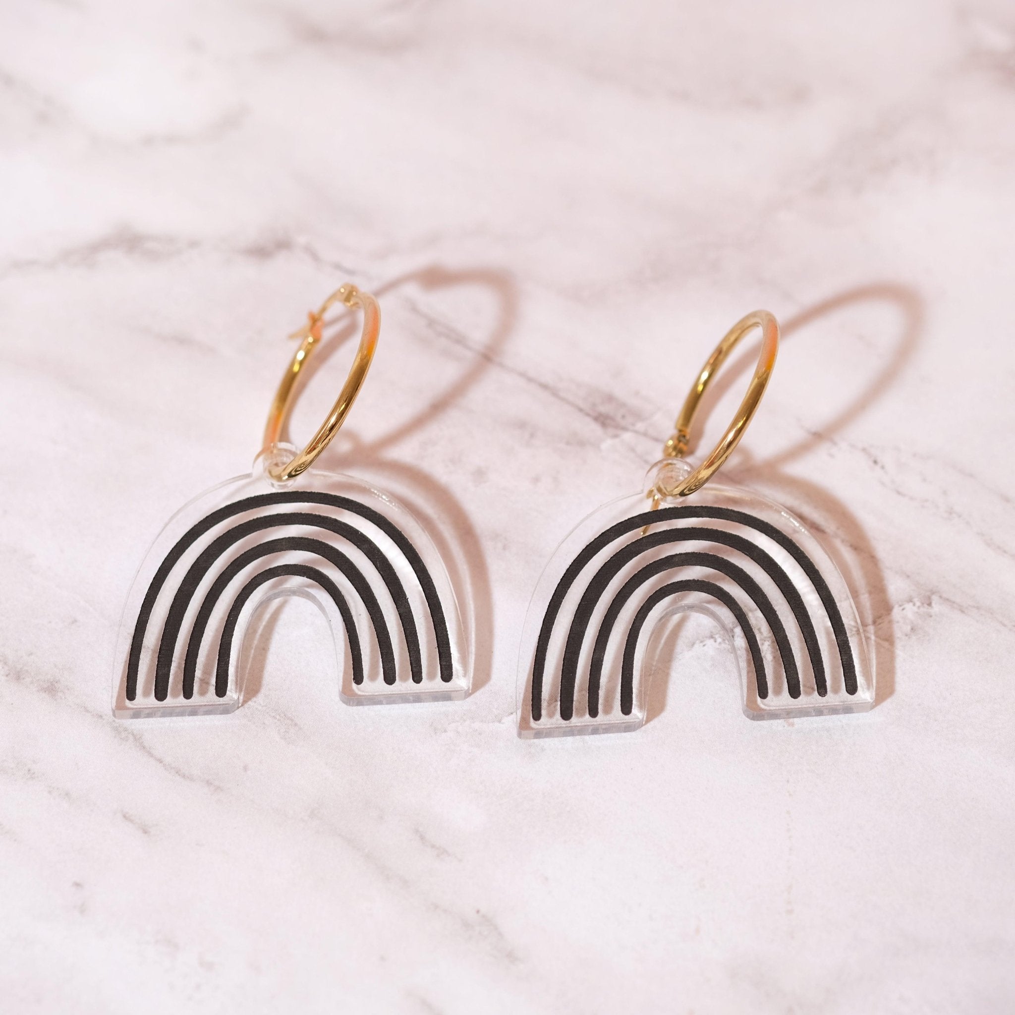 Black Rainbow Hoop Earrings - Sleepy Mountain