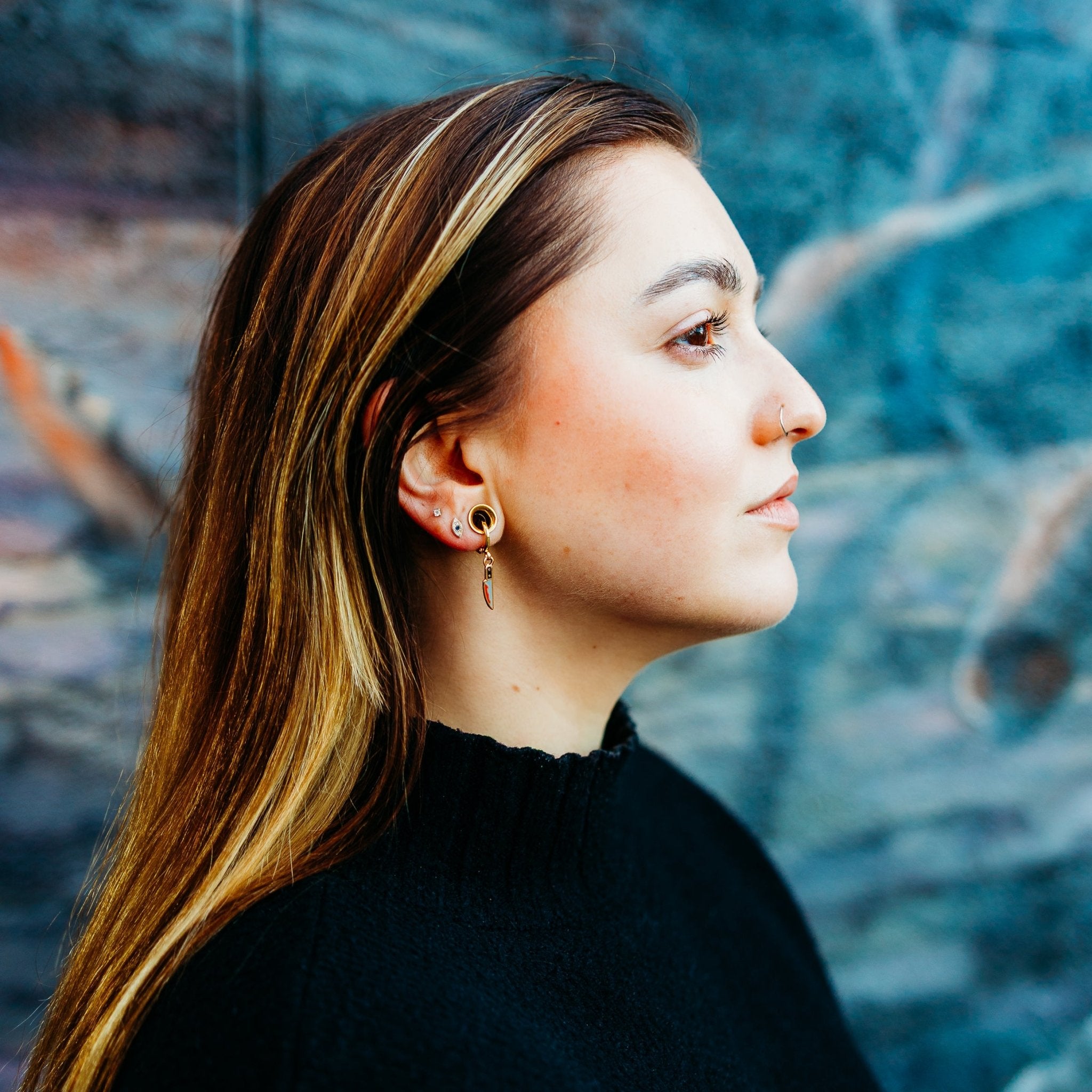 Bloody Knife Huggie Hoop Earrings - Sleepy Mountain