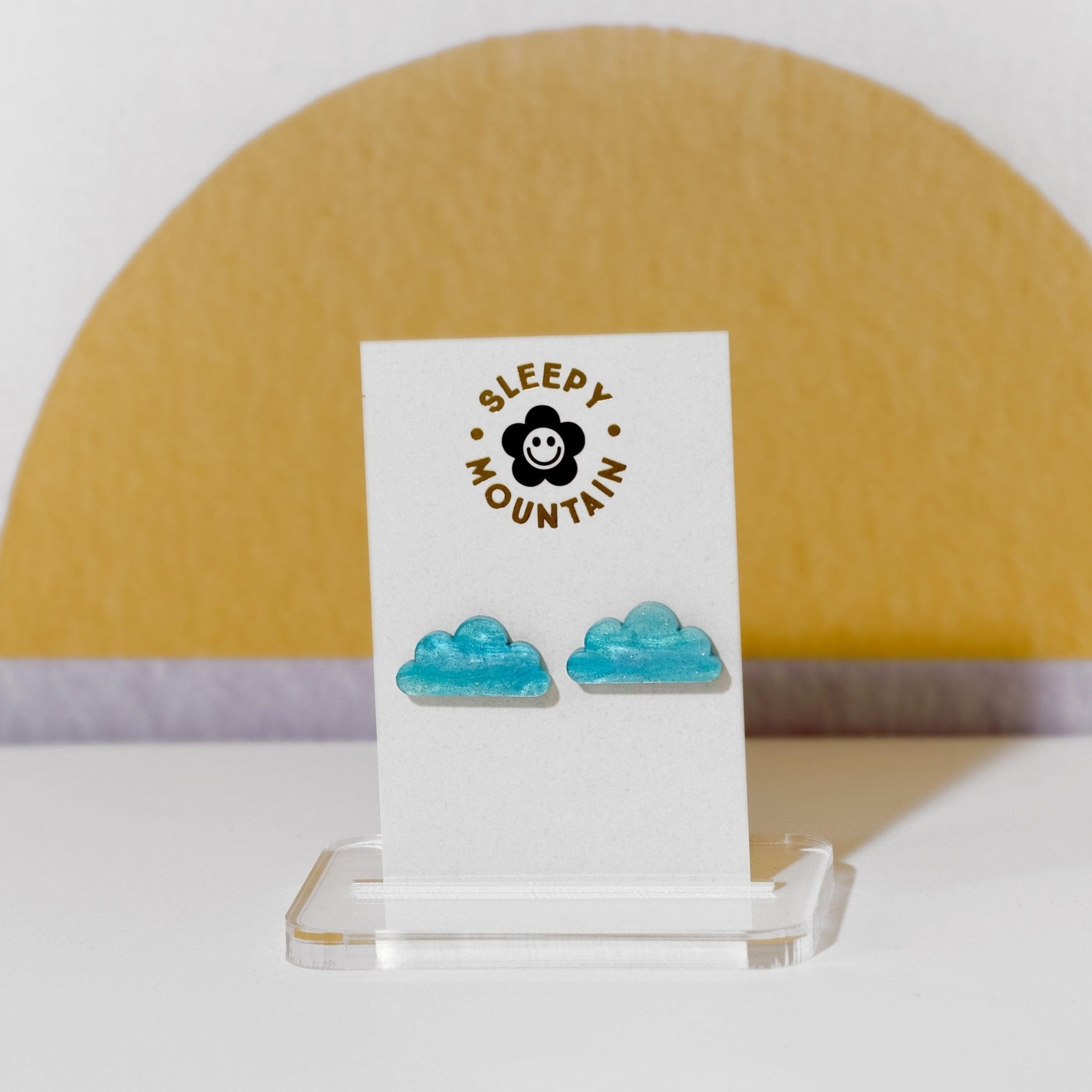 Blue cloud stud earrings - Sleepy Mountain