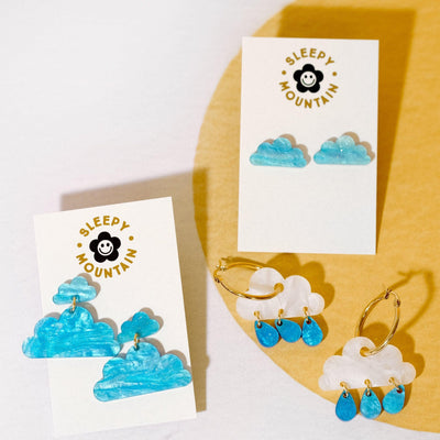 Blue cloud stud earrings - Sleepy Mountain