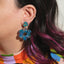 Blue Dream Daisy Acrylic Dangle Earrings - Sleepy Mountain