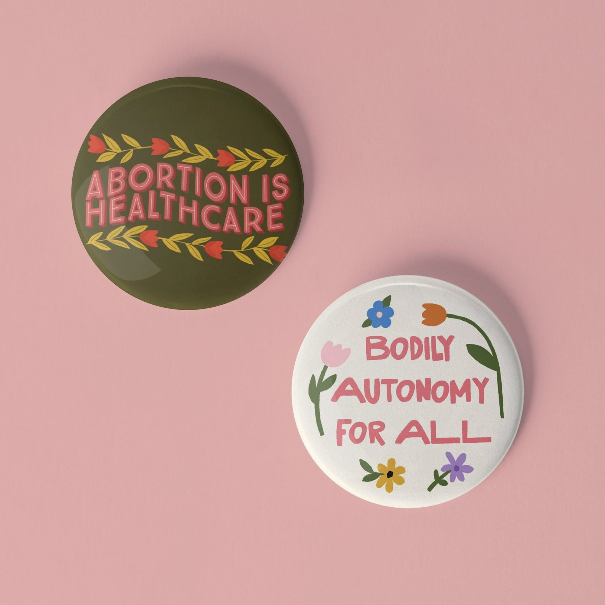 Bodily Autonomy pinback button set - Sleepy Mountain
