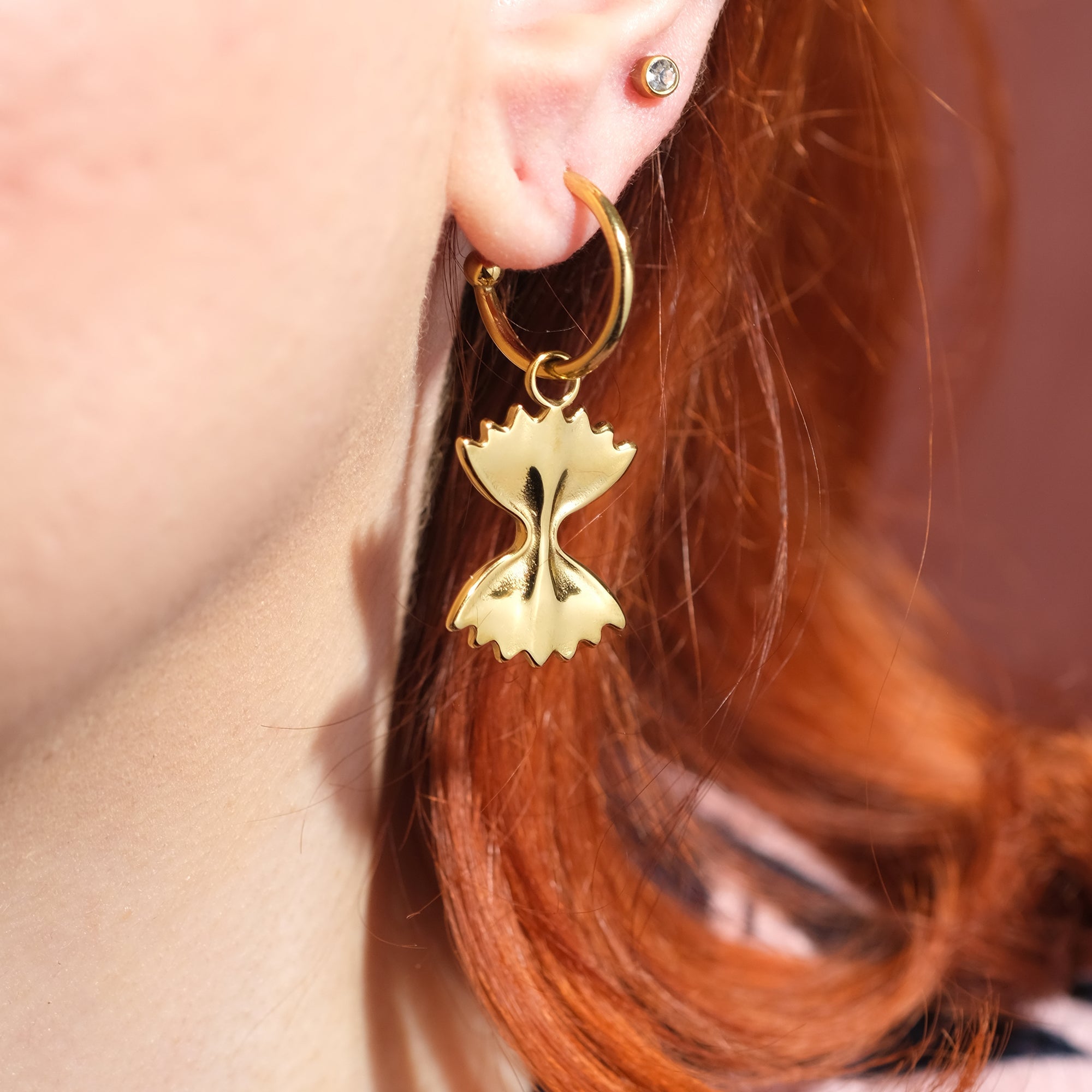 Bowtie Pasta Hoop Earrings - Sleepy Mountain