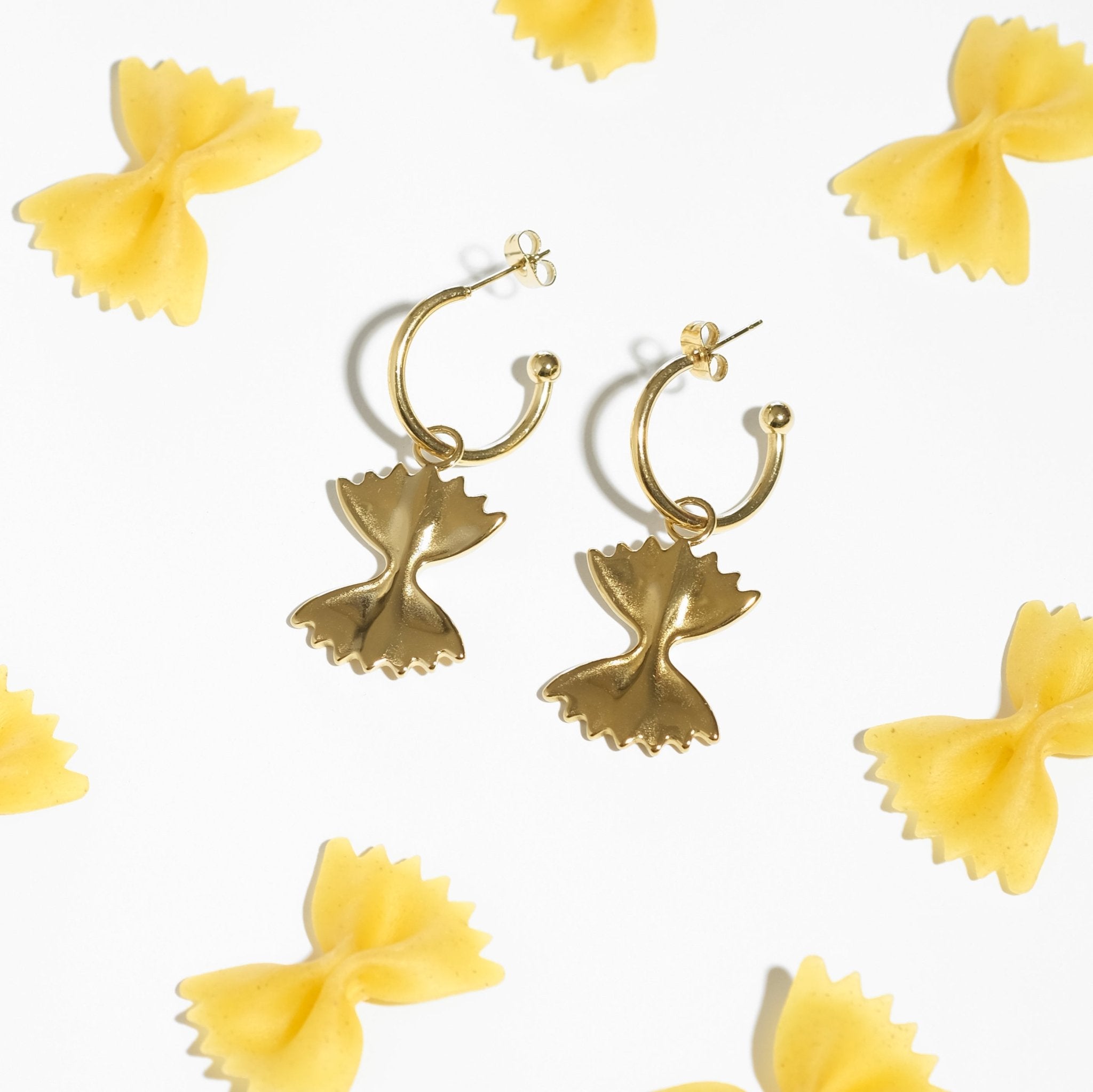 Bowtie Pasta Hoop Earrings - Sleepy Mountain