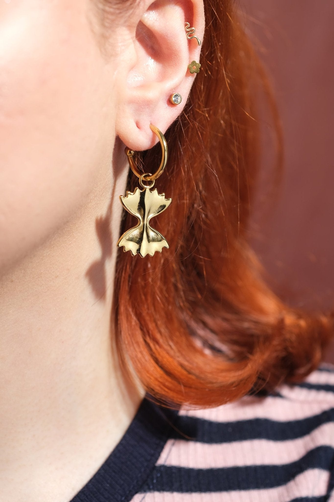 Bowtie Pasta Hoop Earrings - Sleepy Mountain