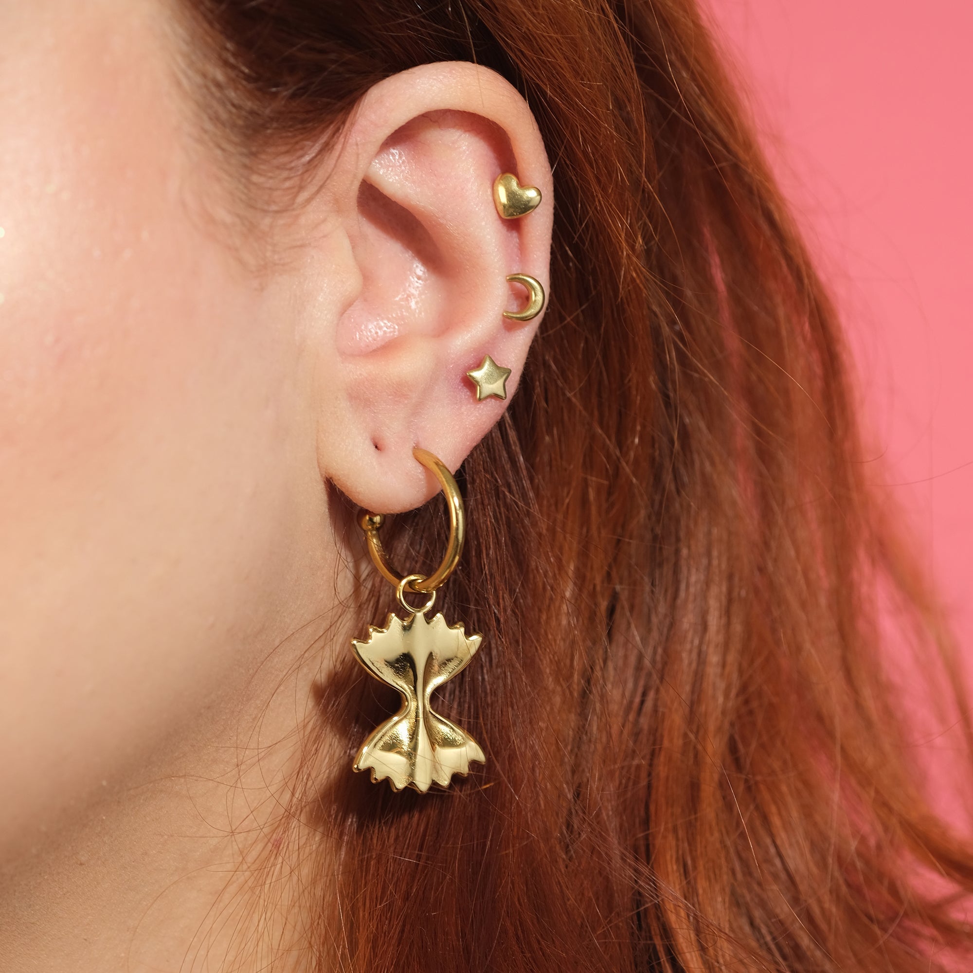Bowtie Pasta Hoop Earrings - Sleepy Mountain