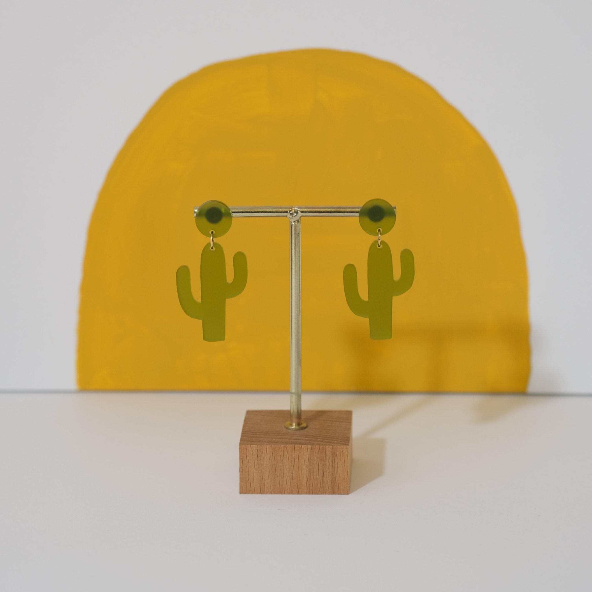 Cactus Olive Dangle Earrings - Sleepy Mountain