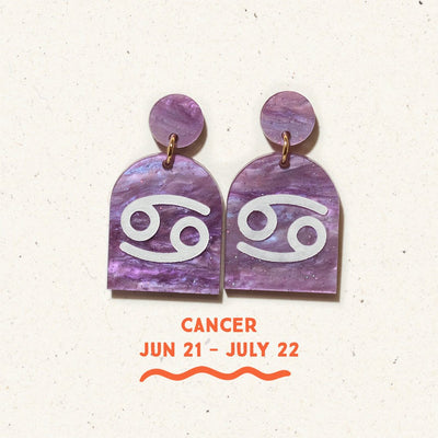 Cancer Zodiac Earrings - Sleepy Mountain