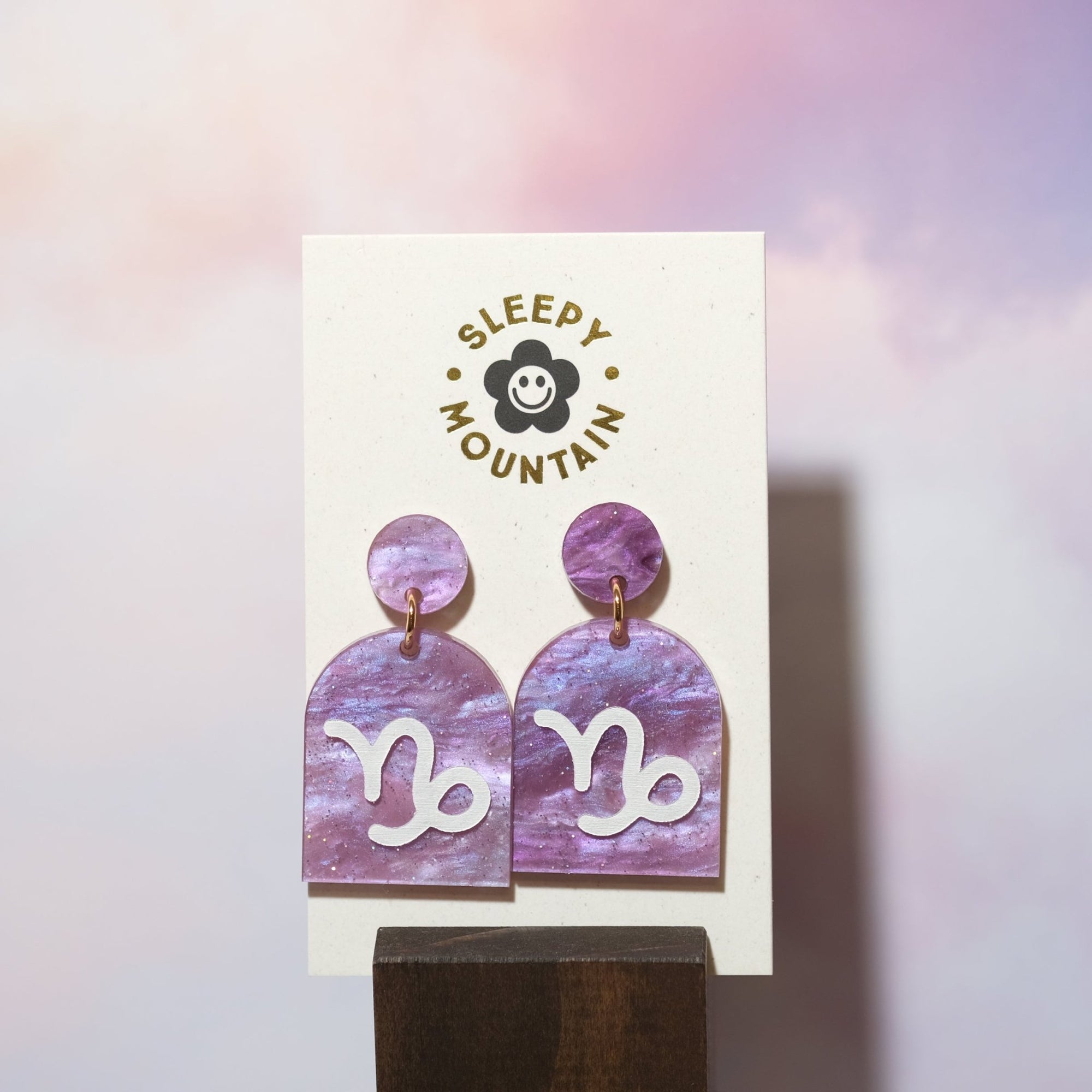 Capricorn Zodiac Earrings - Sleepy Mountain