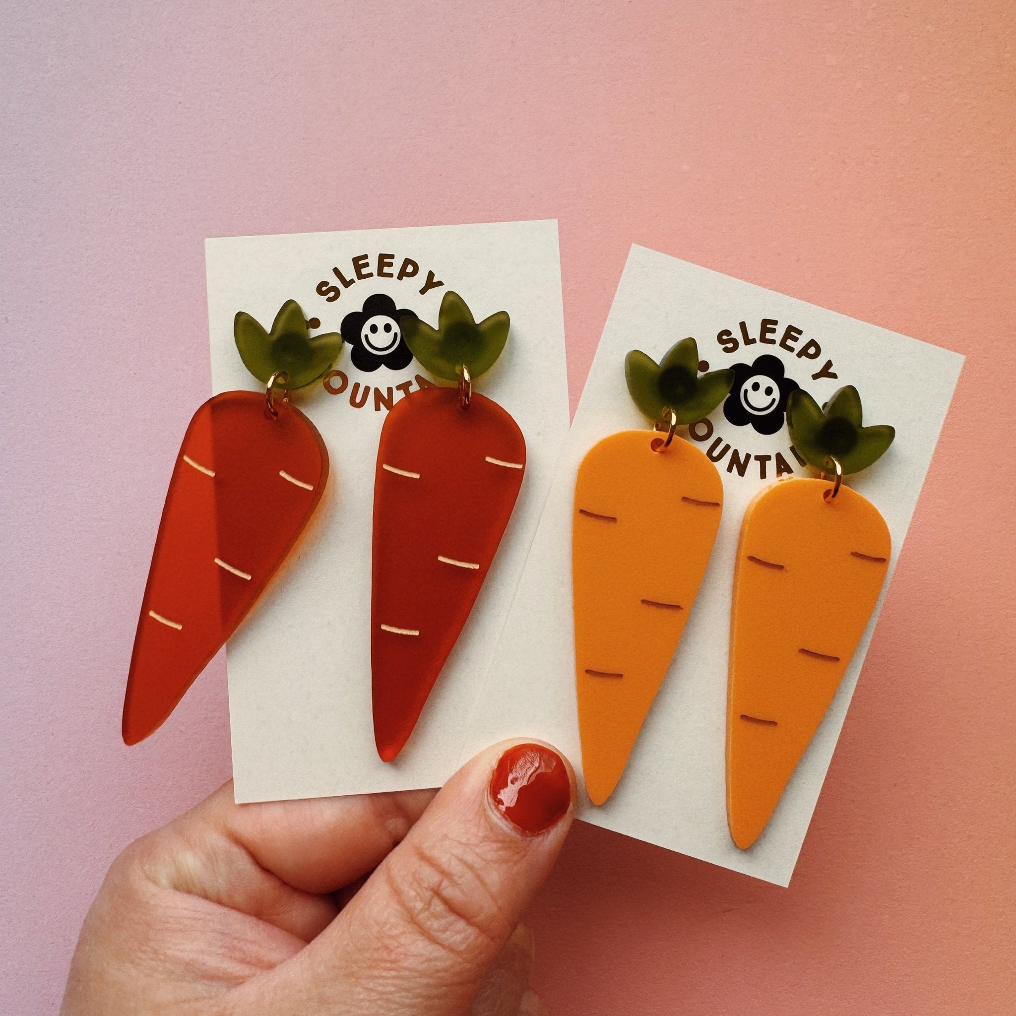 Carrot Dangle Earrings - Frosted Sedona - Sleepy Mountain