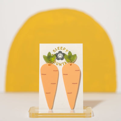 Carrot Dangle Earrings - Pastel Orange - Sleepy Mountain