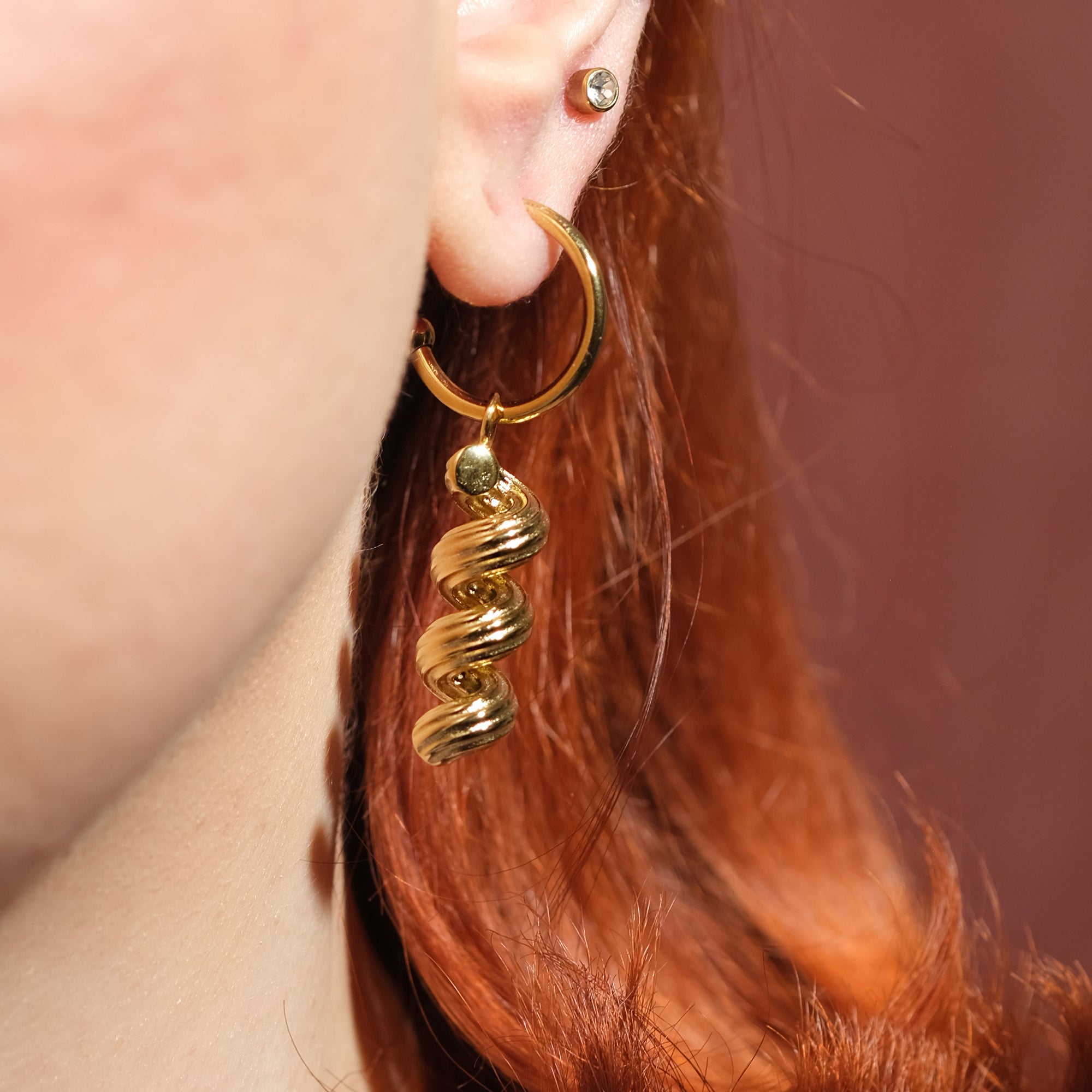 Cavatappi Pasta Earrings - Sleepy Mountain