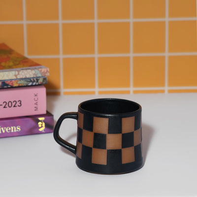 Check Yourself Mug – Matte Black Checker - Sleepy Mountain
