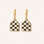 Checkered arch huggie hoop earrings - Sleepy Mountain