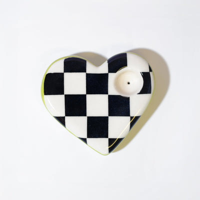 Checkered heart with chartreuse sides - Sleepy Mountain