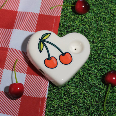 Cherry Heart Ceramic Pipe - Sleepy Mountain