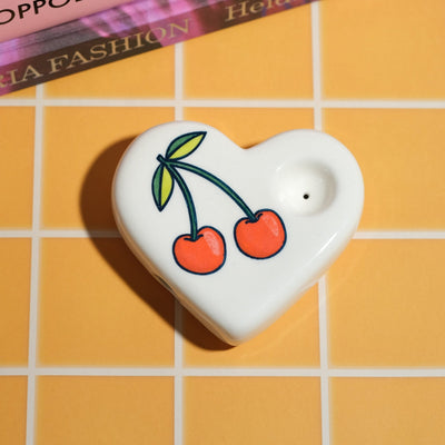 Cherry Heart Ceramic Pipe - Sleepy Mountain