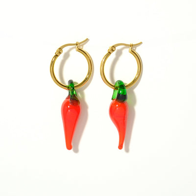 Chili Pepper Hoop Earrings - Sleepy Mountain