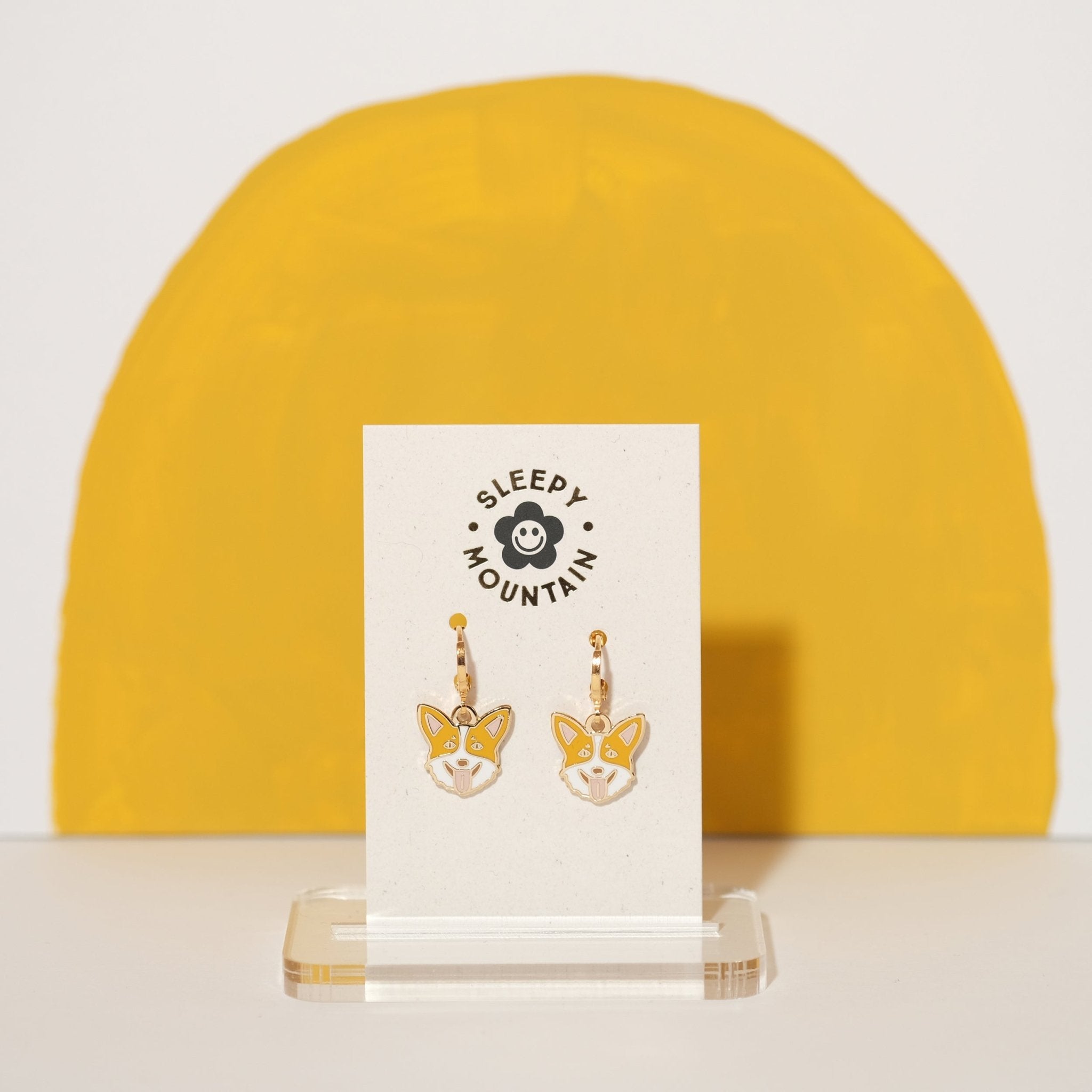 Corgi huggie hoop earrings - Sleepy Mountain