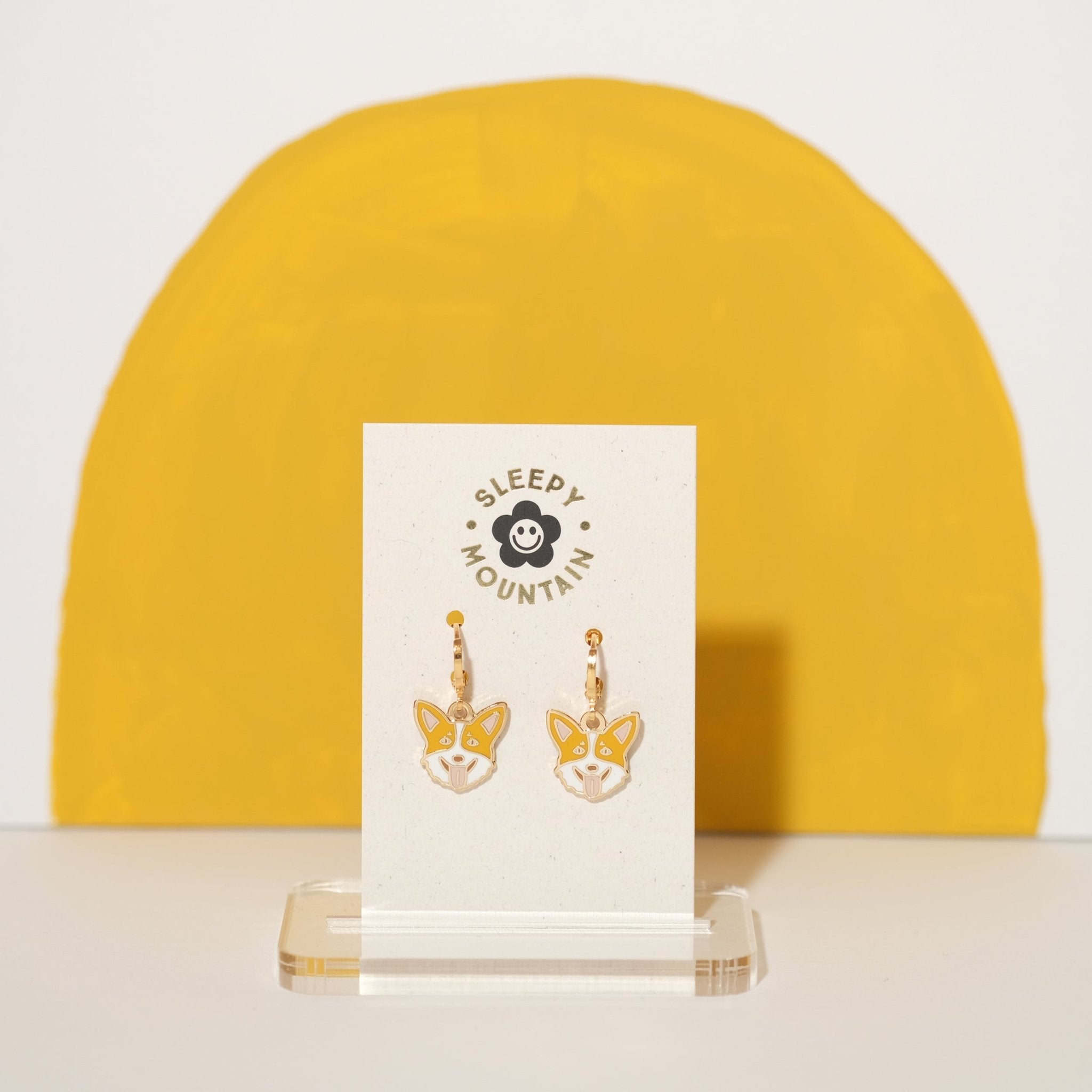 Corgi huggie hoop earrings - Sleepy Mountain