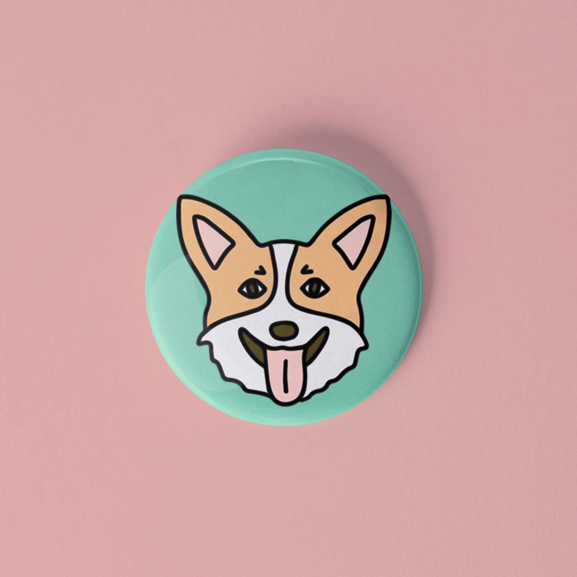 Corgi pinback button - Sleepy Mountain