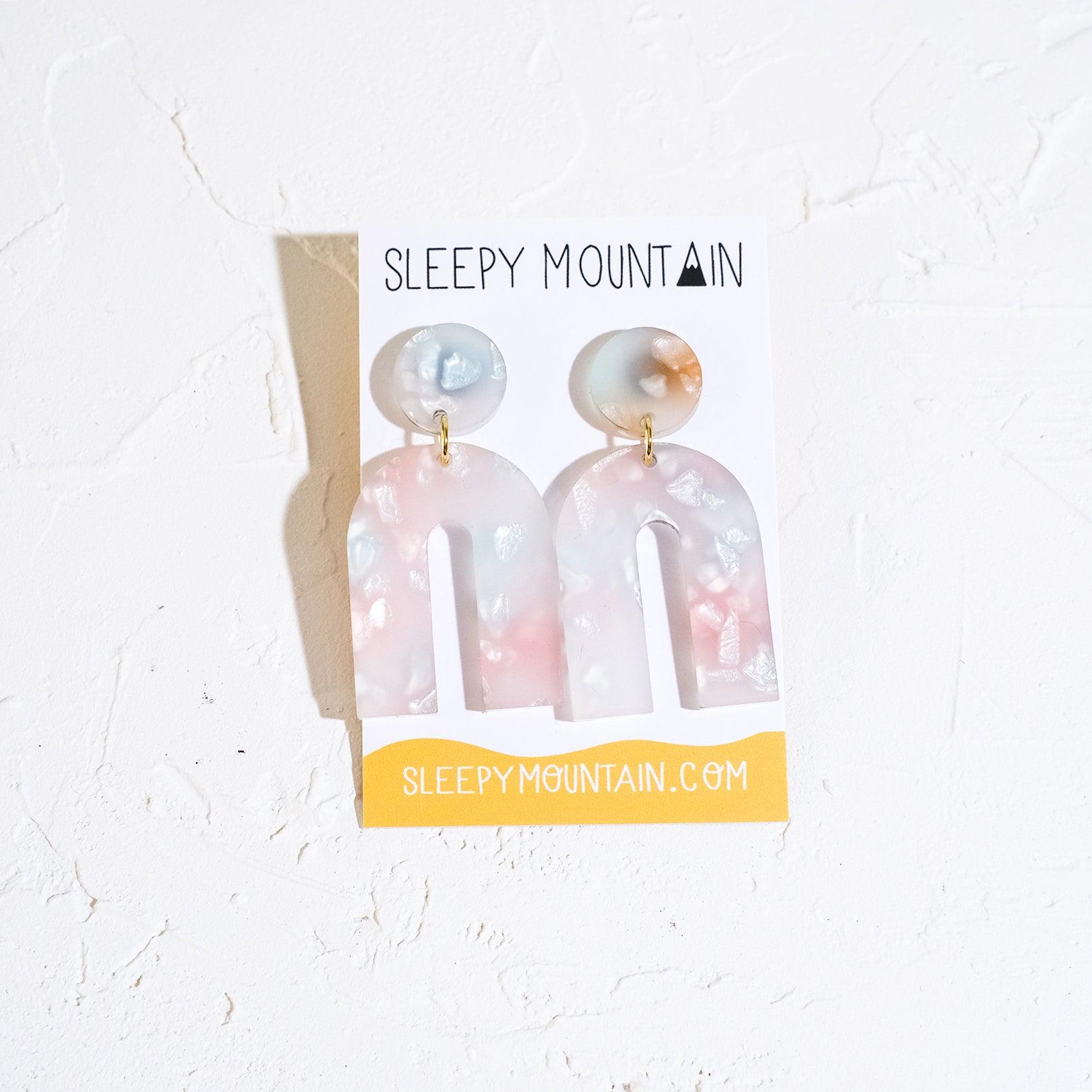Cotton Candy Arch Dangle Earrings - Sleepy Mountain