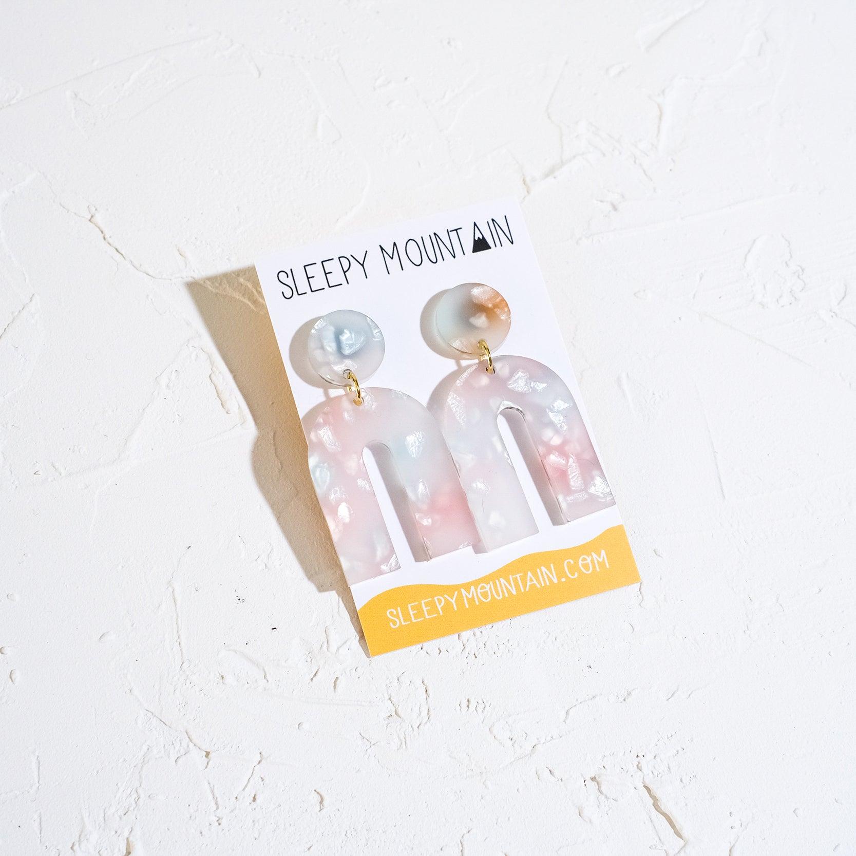 Cotton Candy Arch Dangle Earrings - Sleepy Mountain