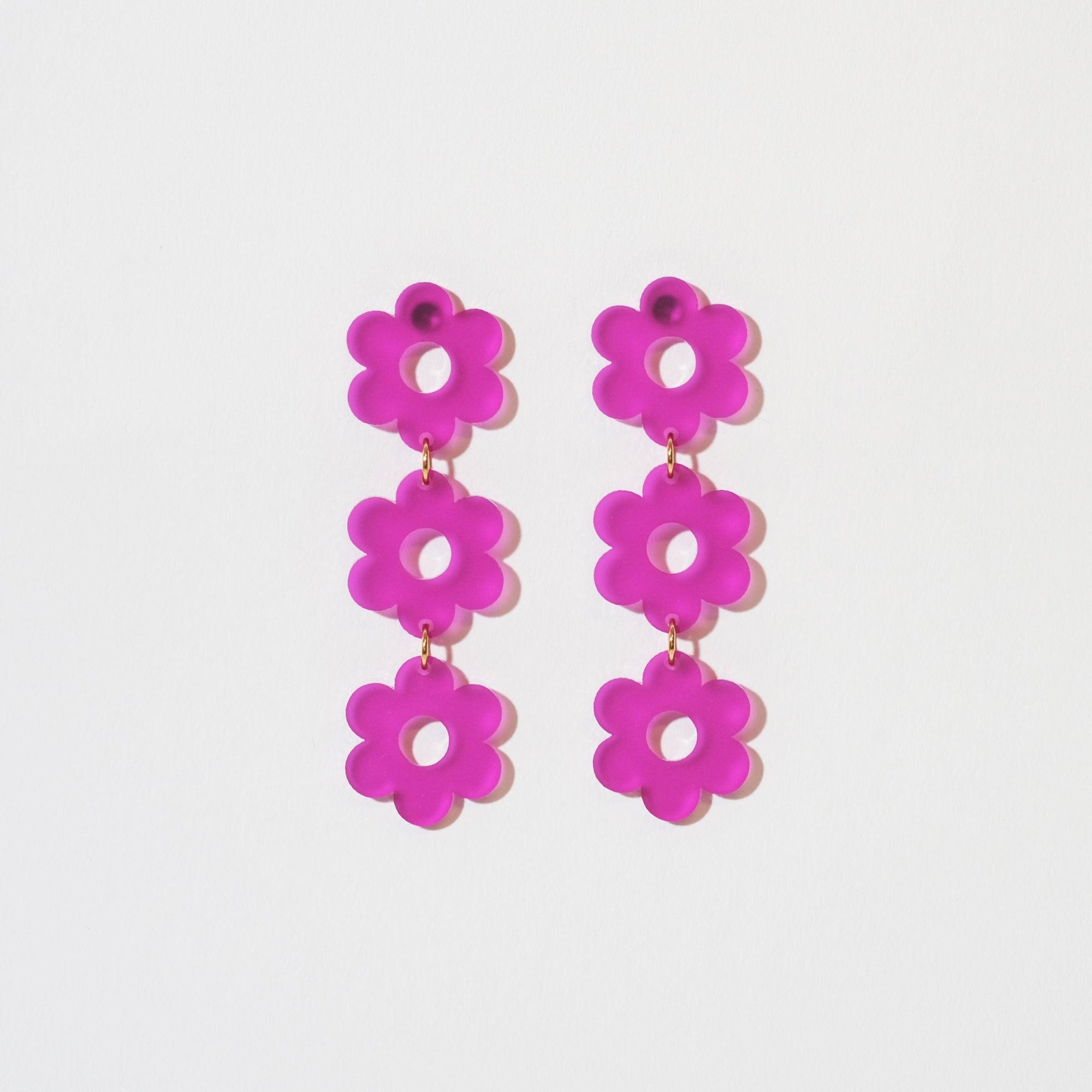 Daisy Chain Retro Earrings in Frosted Plum - Sleepy Mountain