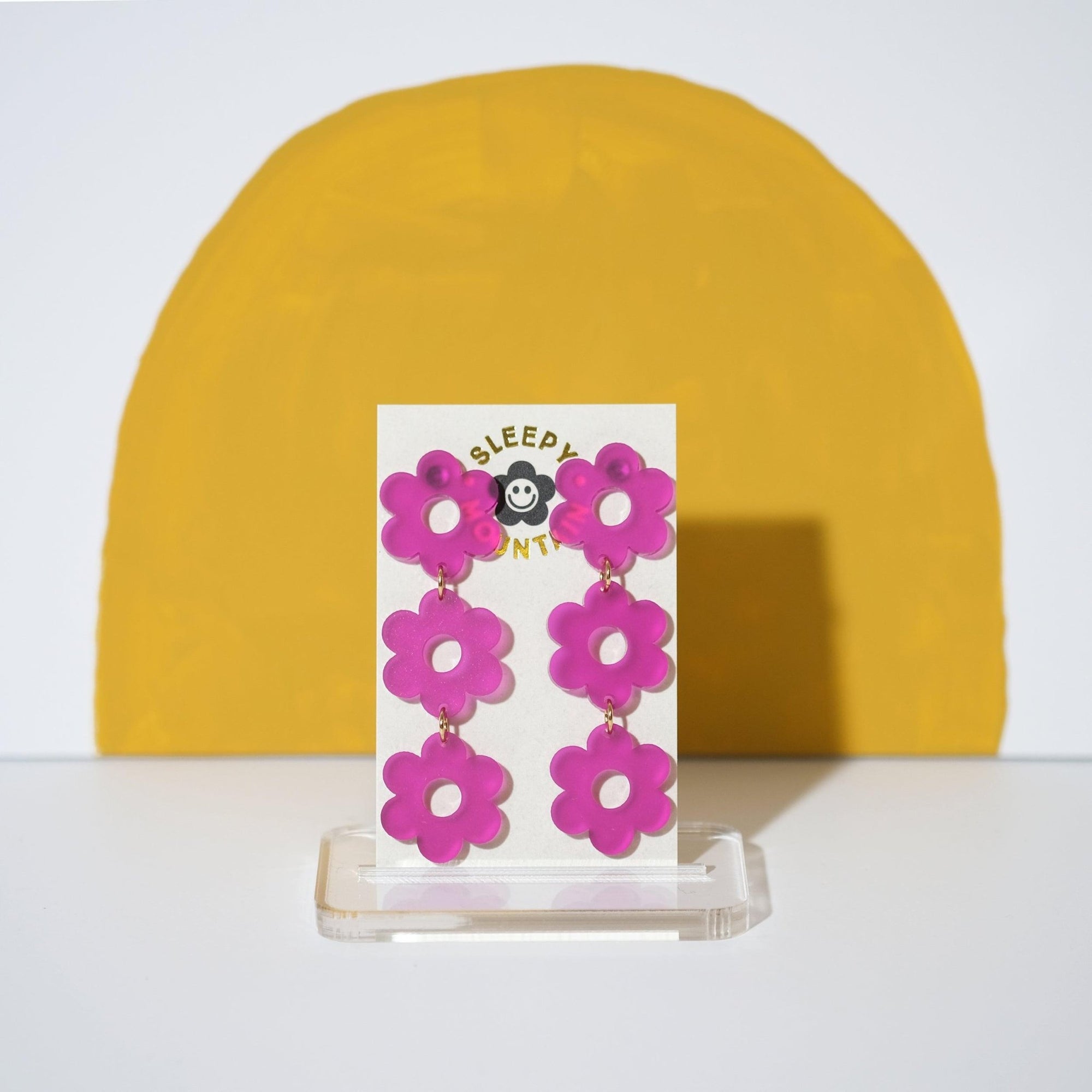 Daisy Chain Retro Earrings in Frosted Plum - Sleepy Mountain