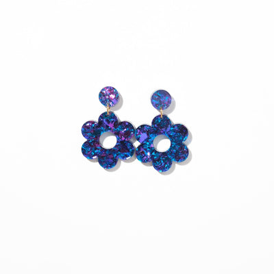 Daisy dangle earrings in Blue Velvet - Sleepy Mountain