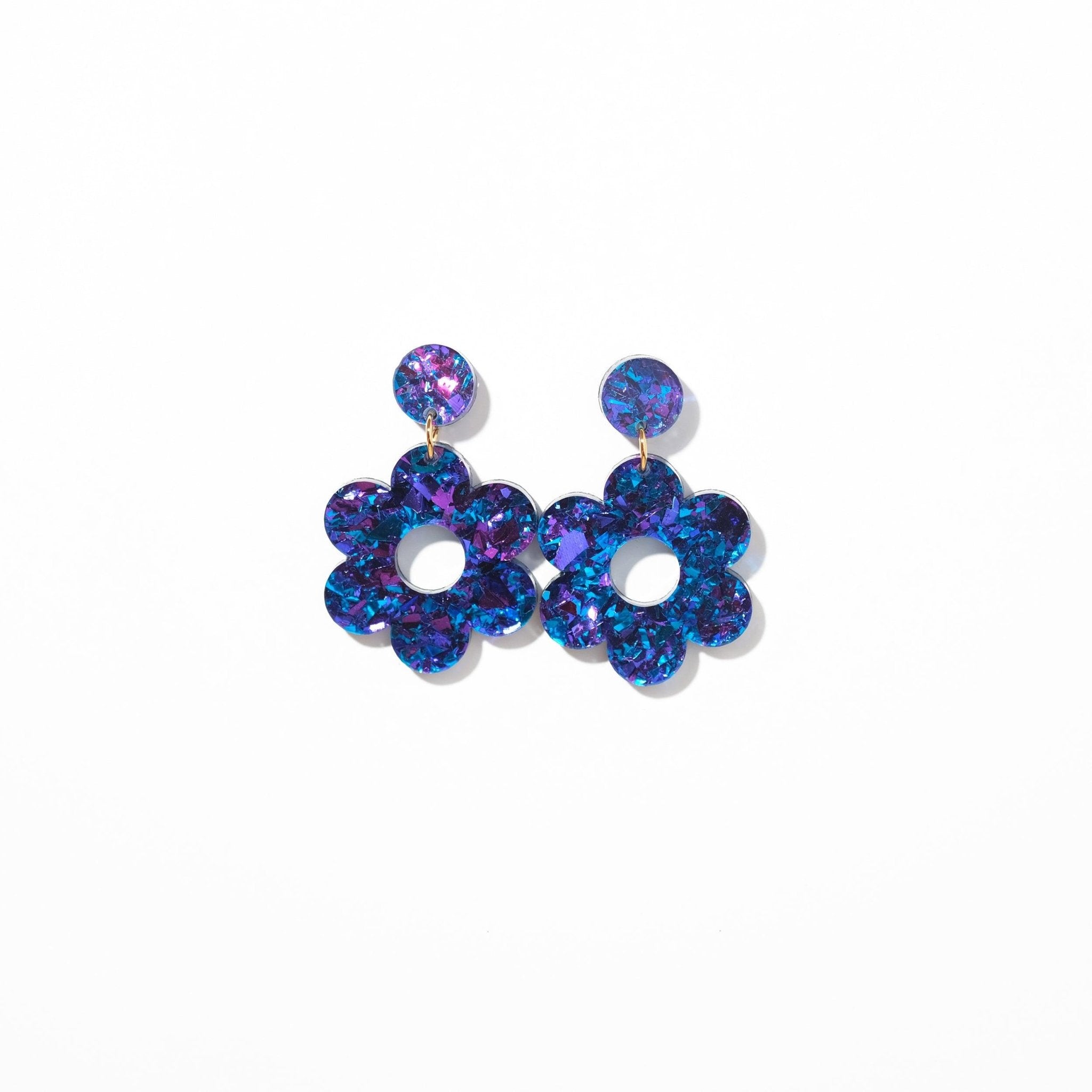 Daisy dangle earrings in Blue Velvet - Sleepy Mountain