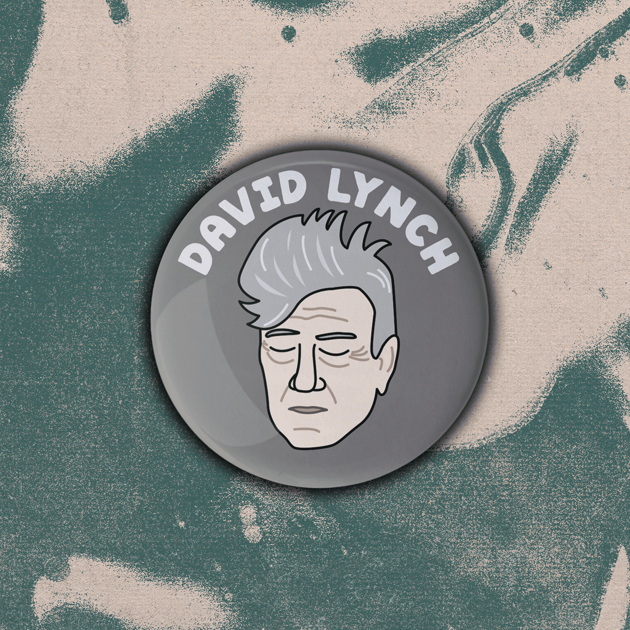 David Lynch pinback button - Sleepy Mountain