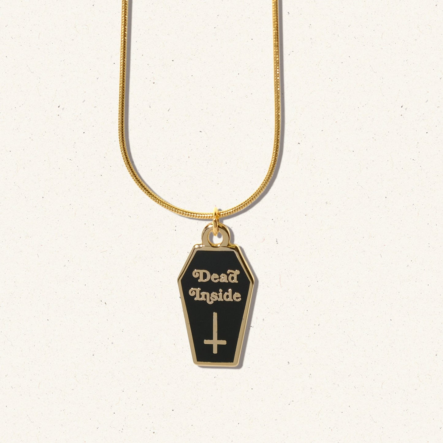 Dead Inside Coffin Charm Necklace - Sleepy Mountain