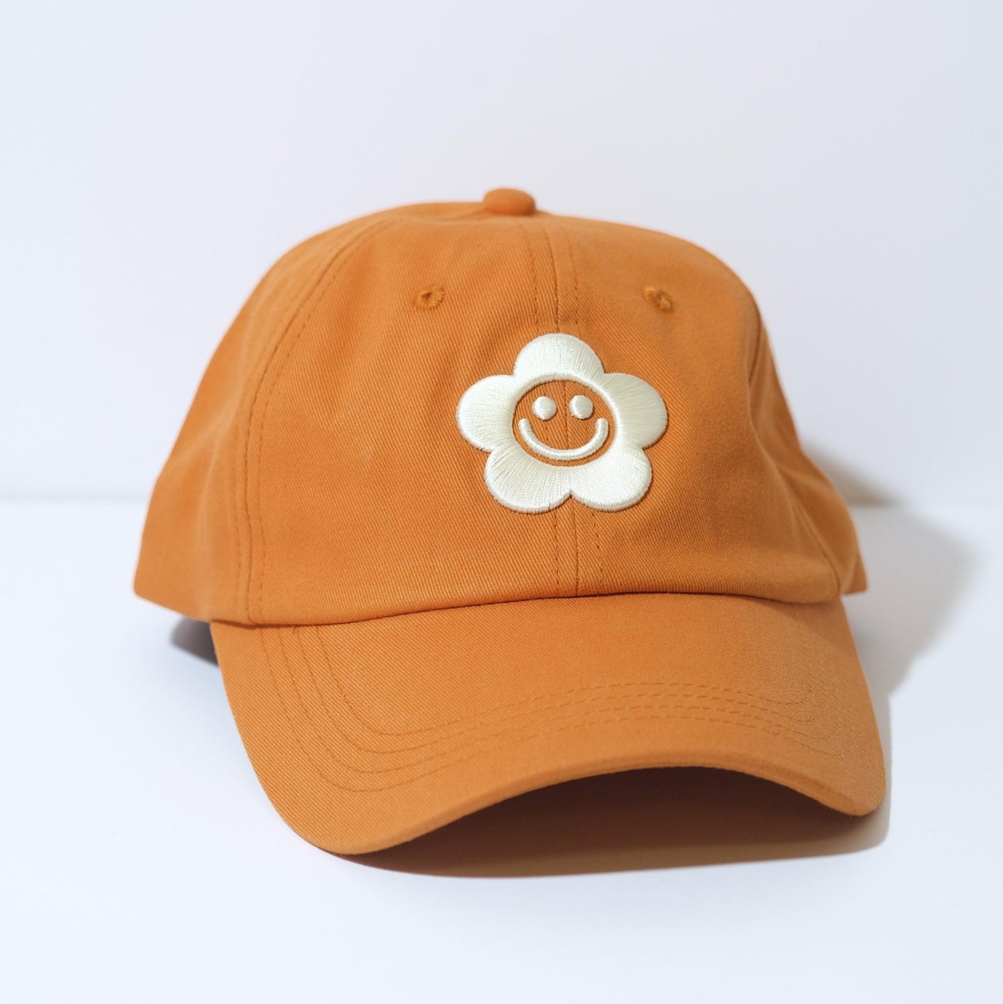 Desert Orange Smiley Daisy Dad Hat - Sleepy Mountain