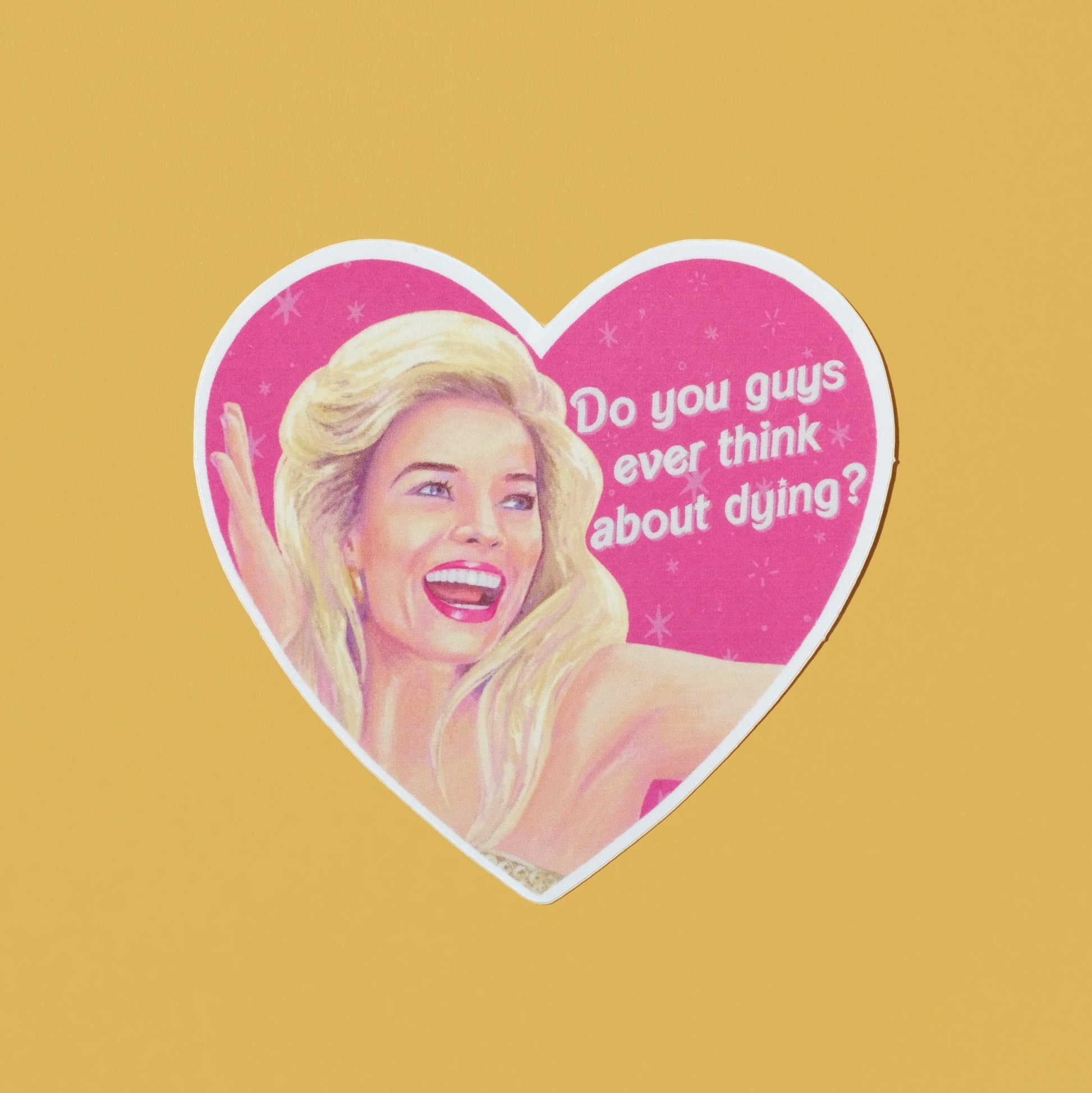 Do you guys ever think about dying? Barbie Sticker by Ambar Del Moral - Sleepy Mountain