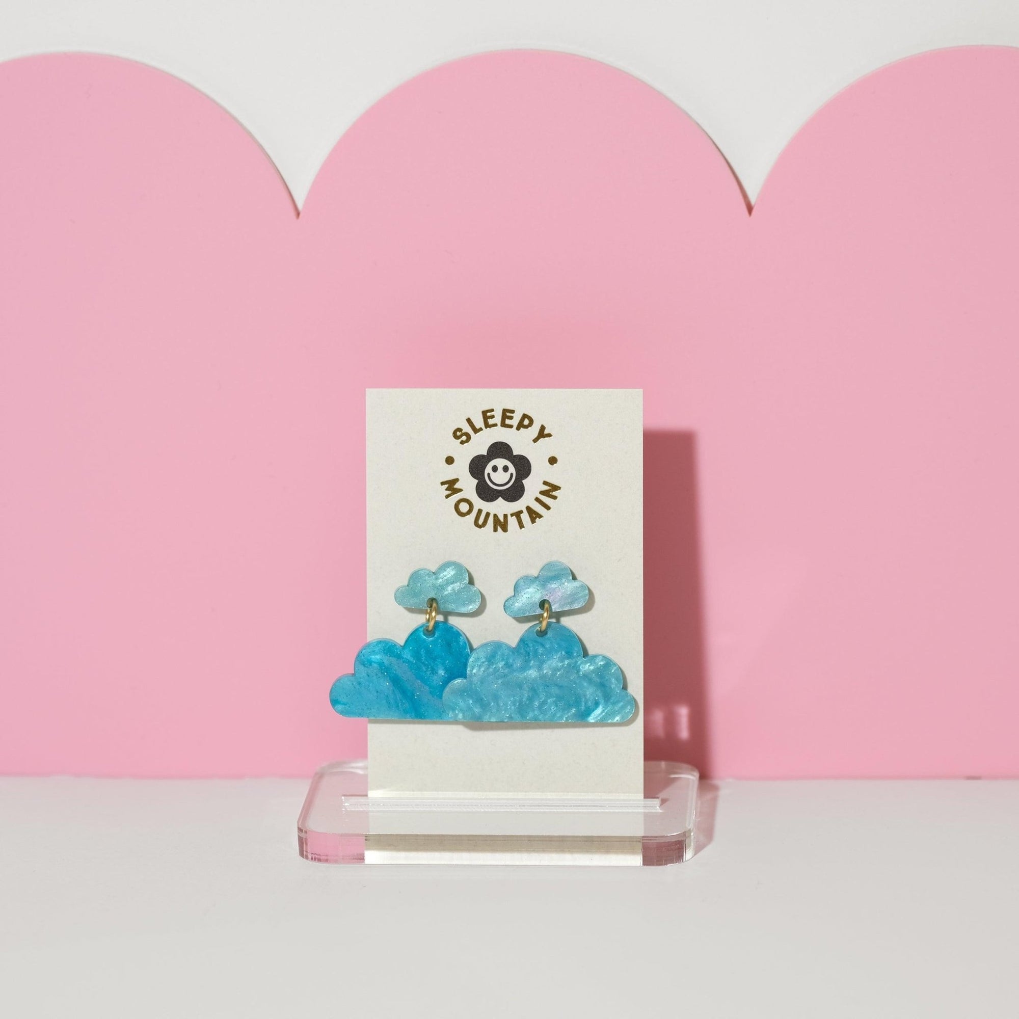 Double Cloud Dangle Earrings - Sleepy Mountain
